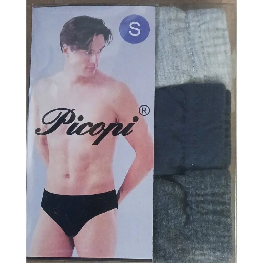 Picopi Men's Low Rise Briefs 3 Pack Multi Color 100% Cotton Small New